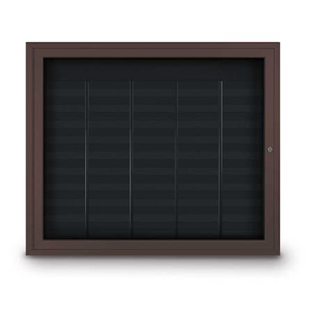 United Visual Products Outdoor Enclosed Combo Board, 72"x36", Satin Frame/Green & Cork UVCB7236OD-GREEN-CORK